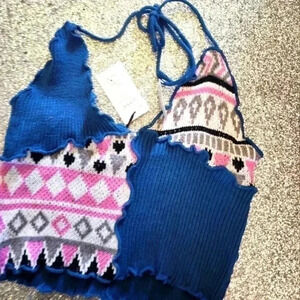 CIDER KNITTED HALTER TOP SIZE  MED